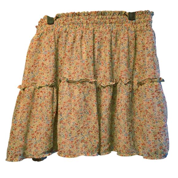 Bohme Micro Floral Tiered Mini Skirt size medium - Picture 2 of 5
